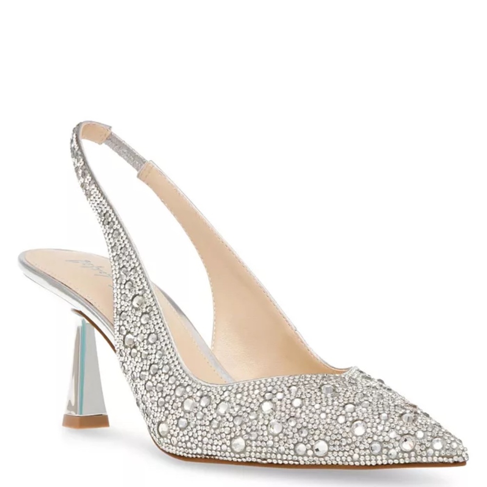 Betsey Johnson Rhinestone Clark Heels in Silver